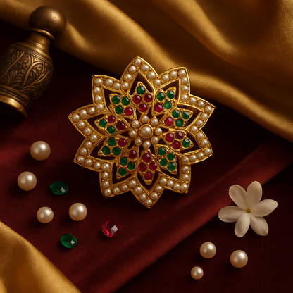 Nayantara Kundan Pearl Ring