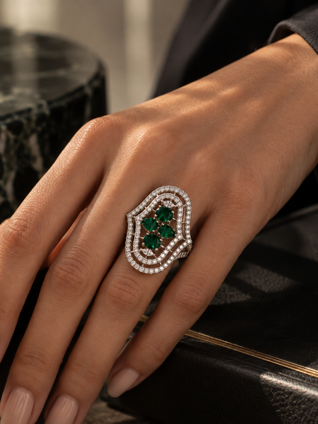 Emerald Noor Statement Ring