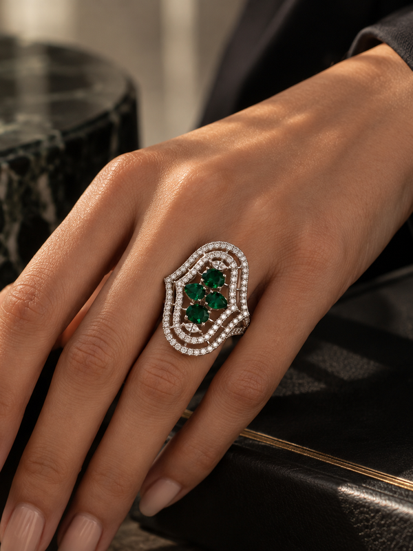 Emerald Noor Statement Ring