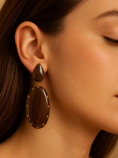Aaral Earthstone Statement Earrings