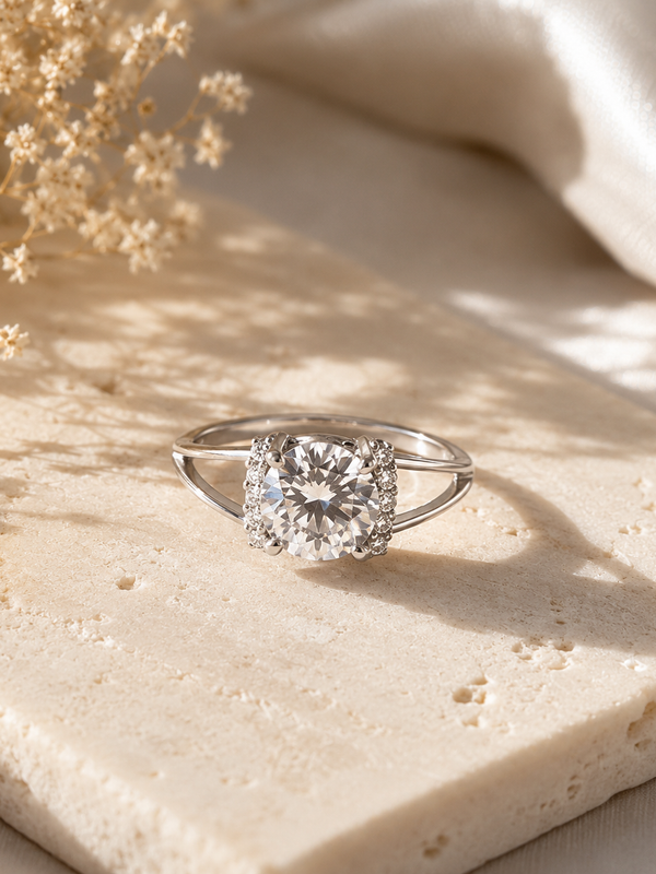 Solitaire Split Band Ring