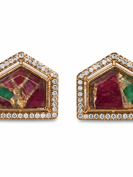 Mosaic Ruby Statement Studs