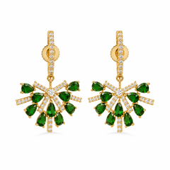 Ziya Emerald Fan Earrings