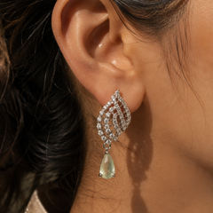 Meher Sage Drop Earrings