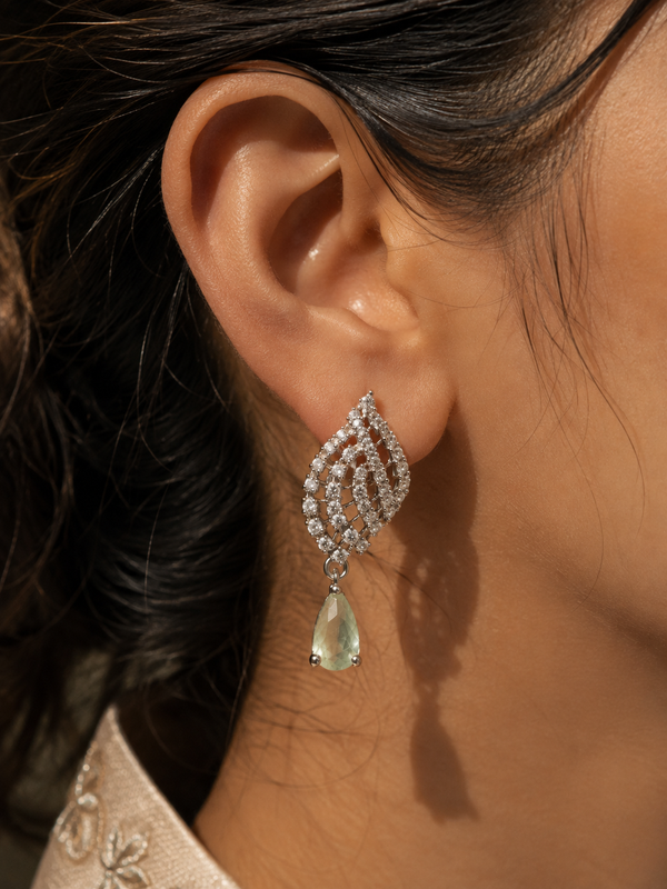 Meher Sage Drop Earrings