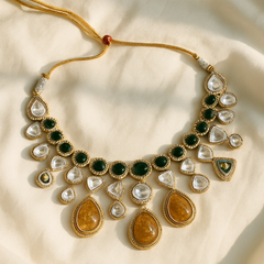 Antique Amber Kundan Necklace Set