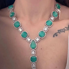 Aqua Glint Diamond Necklace Set