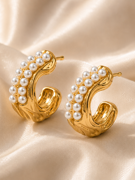 Pearl Hoop Earrings
