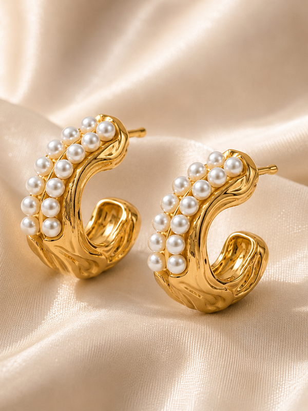 Pearl Hoop Earrings