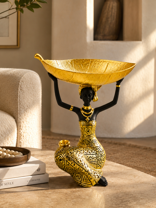 The Golden Gatherer Decorative Bowl Sculpture