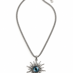 Astra Blue Sunburst Men's Pendant Chain