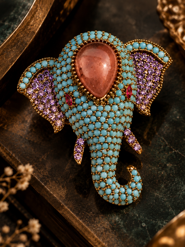 Aira Elephant Brooch