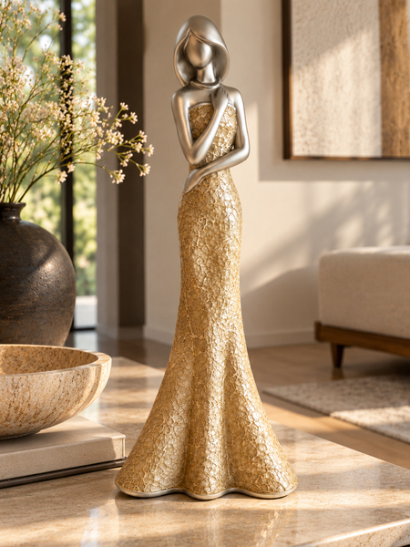 Noor – Poised Mirror Woman Sculpture