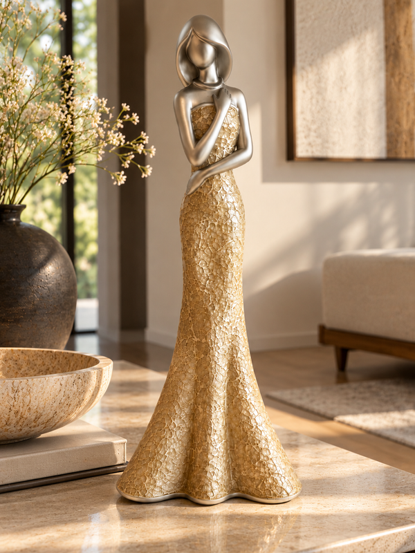 Noor – Poised Mirror Woman Sculpture
