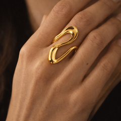 Serena Flow Gold-Plated Statement Ring