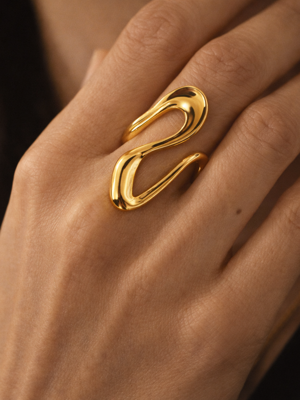 Serena Flow Gold-Plated Statement Ring
