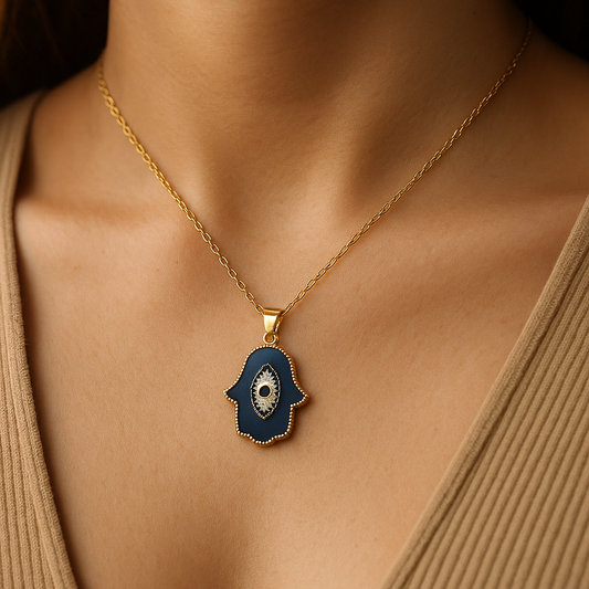 Hamsa Hand Evil Eye Necklace