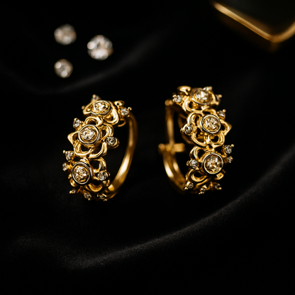 Celeste Diamond Cluster Hoops