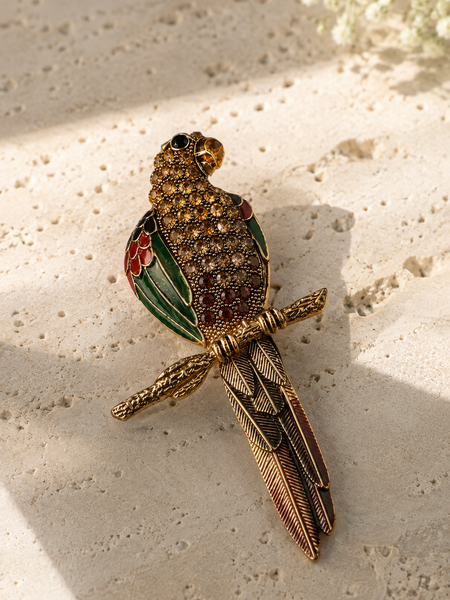 Aurelia Parrot Brooch