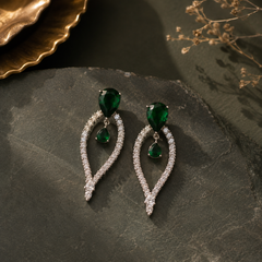 Emerald Halo Statement Earrings
