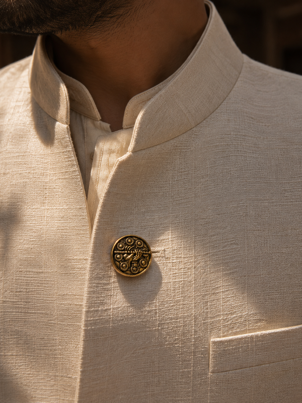 Madhav Bansuri Antique Button Cover