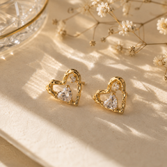 Amour Open Heart Stud Earrings