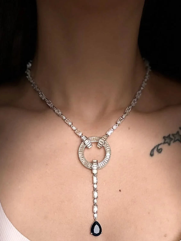 Celestial Diamond Neelam Necklace Set