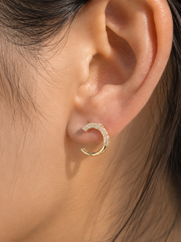 Nova Pavé Circle Stud Earrings