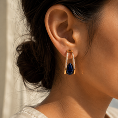 Midnight Sapphire Drop Earrings