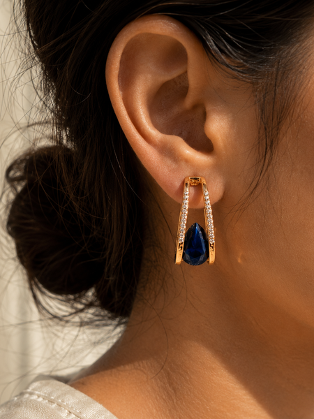 Midnight Sapphire Drop Earrings