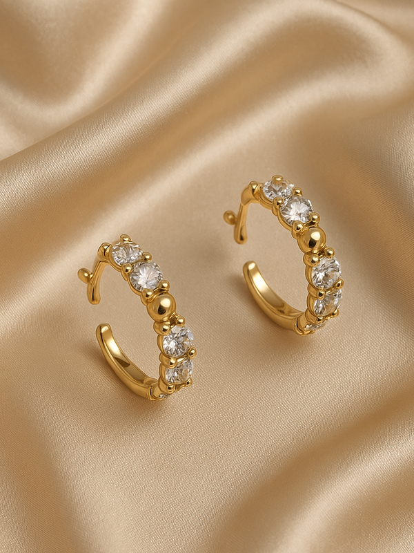 Regal Crystal Huggie Earrings