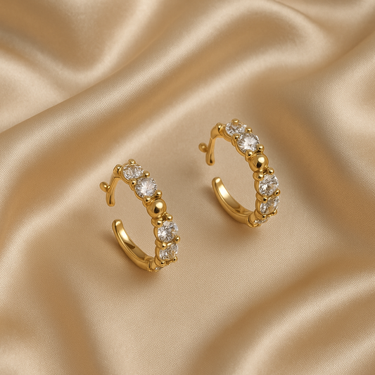 Regal Crystal Huggie Earrings