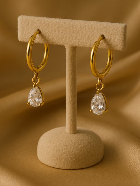 Aurora Teardrop Diamond Hoops
