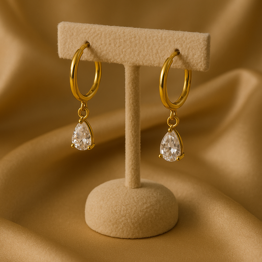 Aurora Teardrop Diamond Hoops