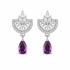 Amara Violet Drop Earrings