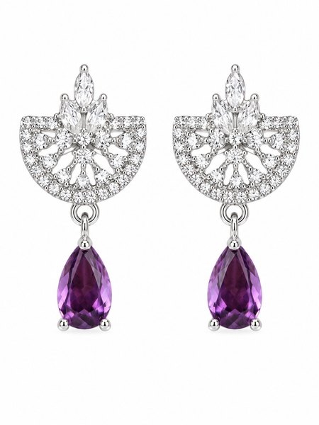Amara Violet Drop Earrings
