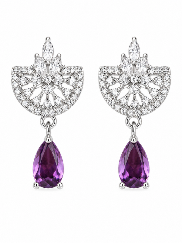 Amara Violet Drop Earrings