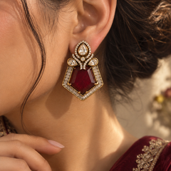 Zaira Ruby Deco Studs
