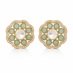 Meher Mint Kundan Studs