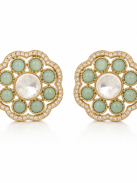 Meher Mint Kundan Studs