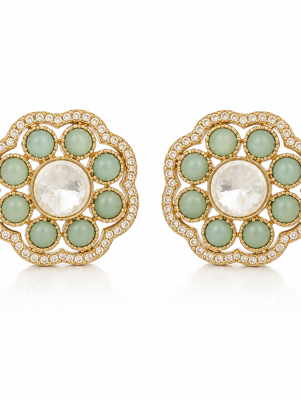 Meher Mint Kundan Studs