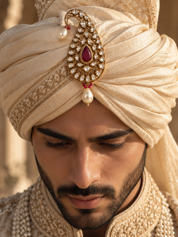 Aariz Ruby Kundan Men’s Kalgi