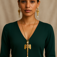 Elephant Pearl Necklace Set