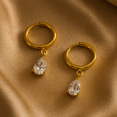 Aurora Teardrop Diamond Hoops