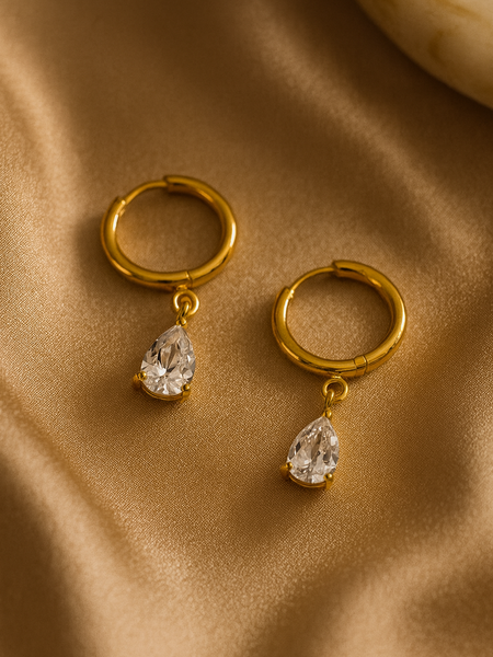 Aurora Teardrop Diamond Hoops