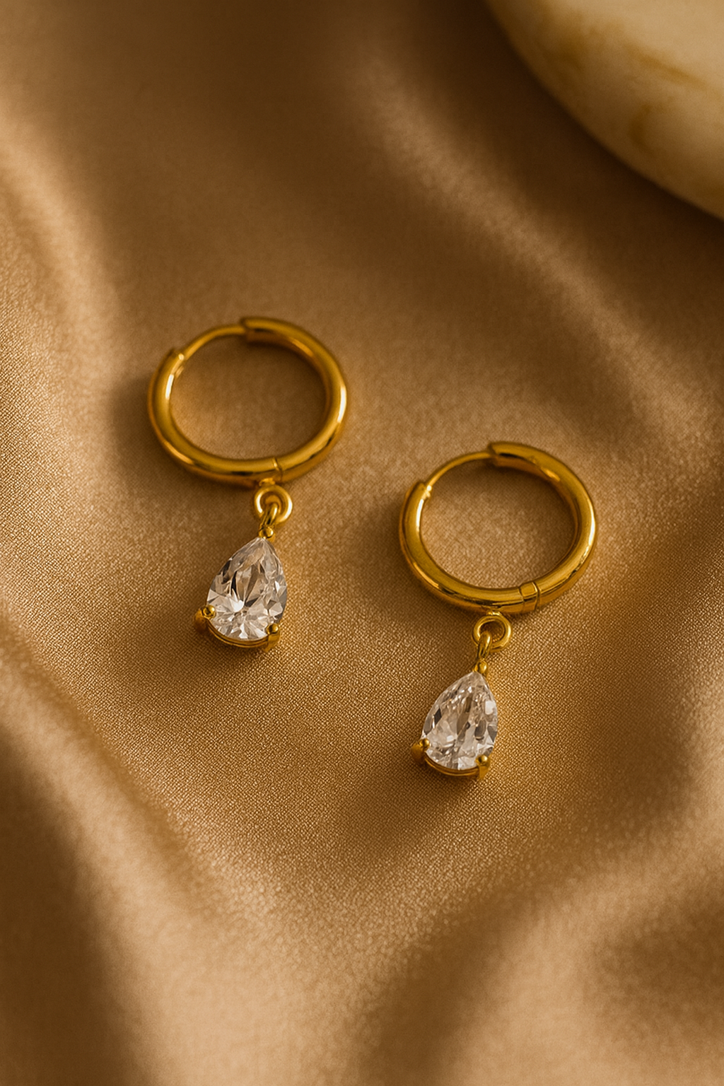 Aurora Teardrop Diamond Hoops