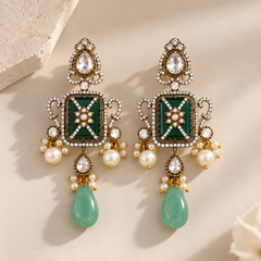 Zehra Mint Polki Statement Necklace Set