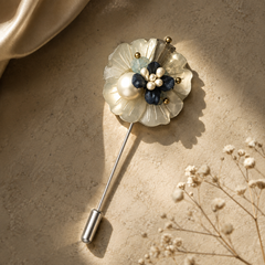 Celeste Floral Pearl Lapel Pin