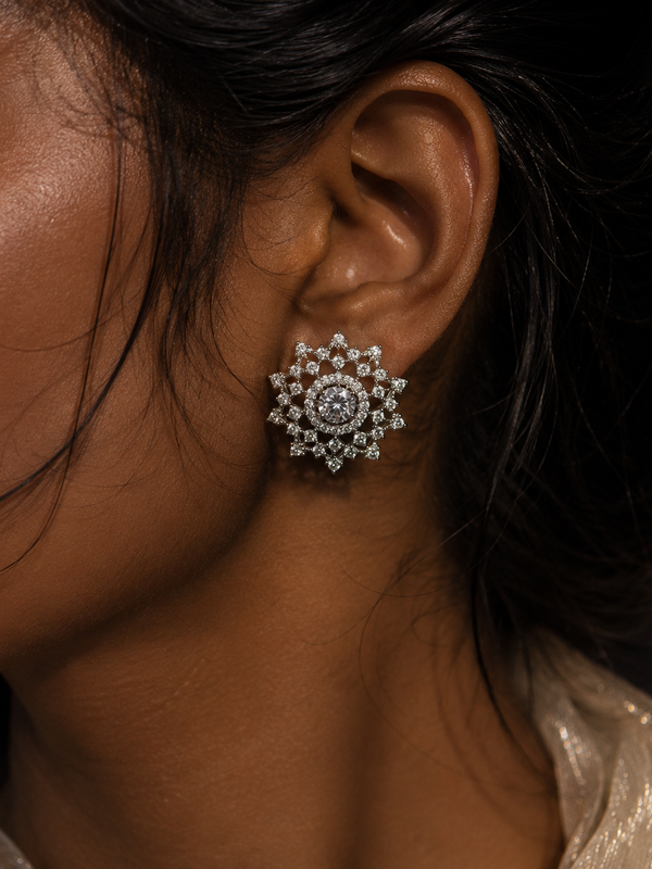 Celeste Crystal Bloom Studs