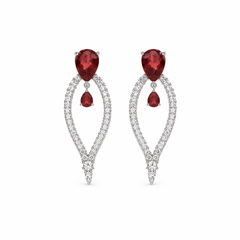 Crimson Halo Statement Earrings